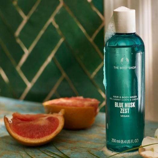 The Body Shop Blue Musk Zest Hair And Body Wash