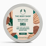 The Body Shop Shea body butter container on a white background