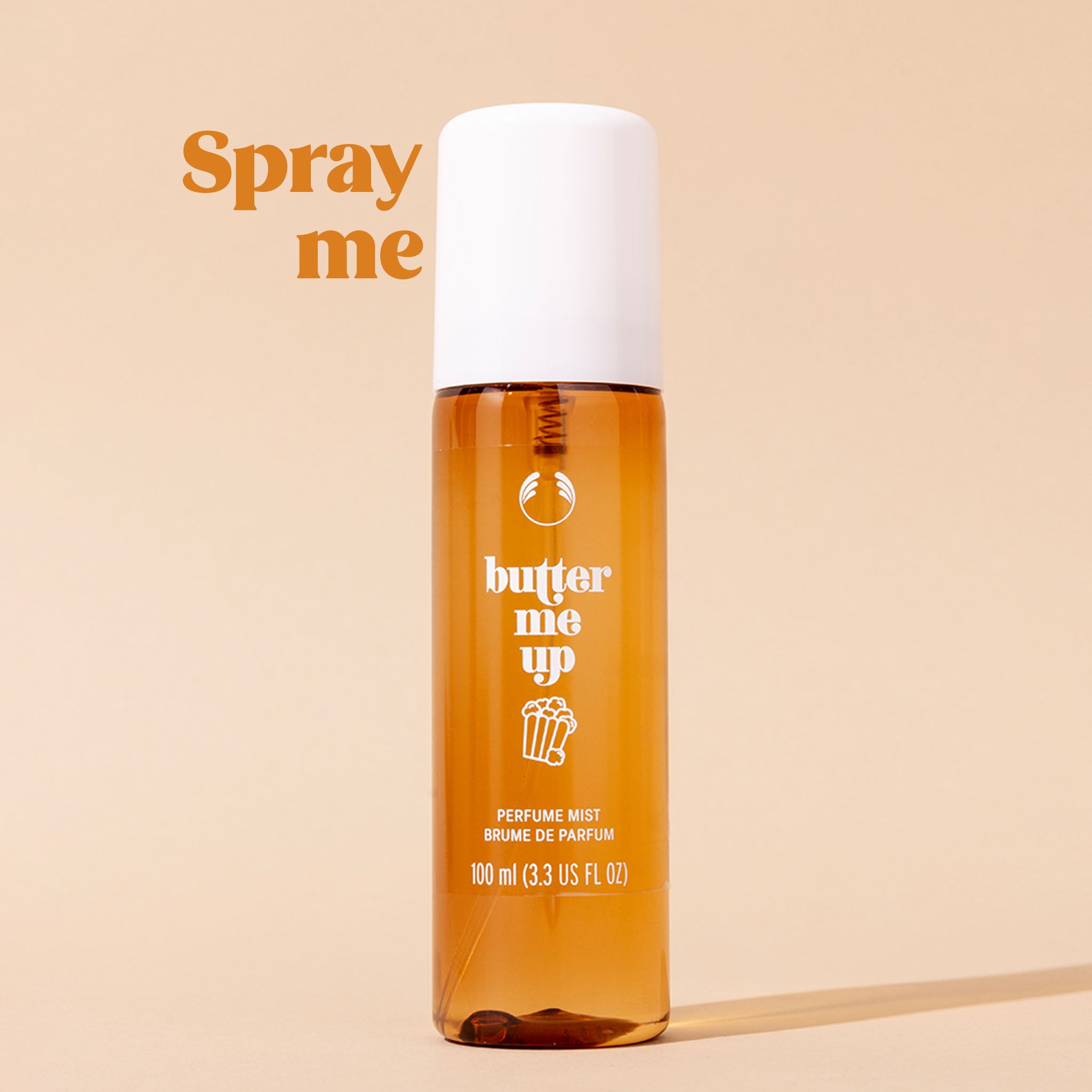 Butter me up fragrance mist - The Body Shop. Overlay text: 'Spray me'.